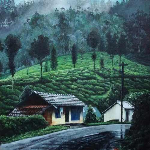 The misty slopes